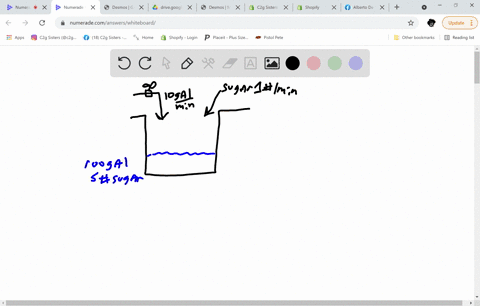 a-large-mixing-tank-currently-contains-100-gallons-of-water-into-which-5-pounds-of-sugar-have-been-mixed-a-tap-will-open-pouring-10-gallons-per-minute-of-water-into-the-tank-at-the-same-time-46949