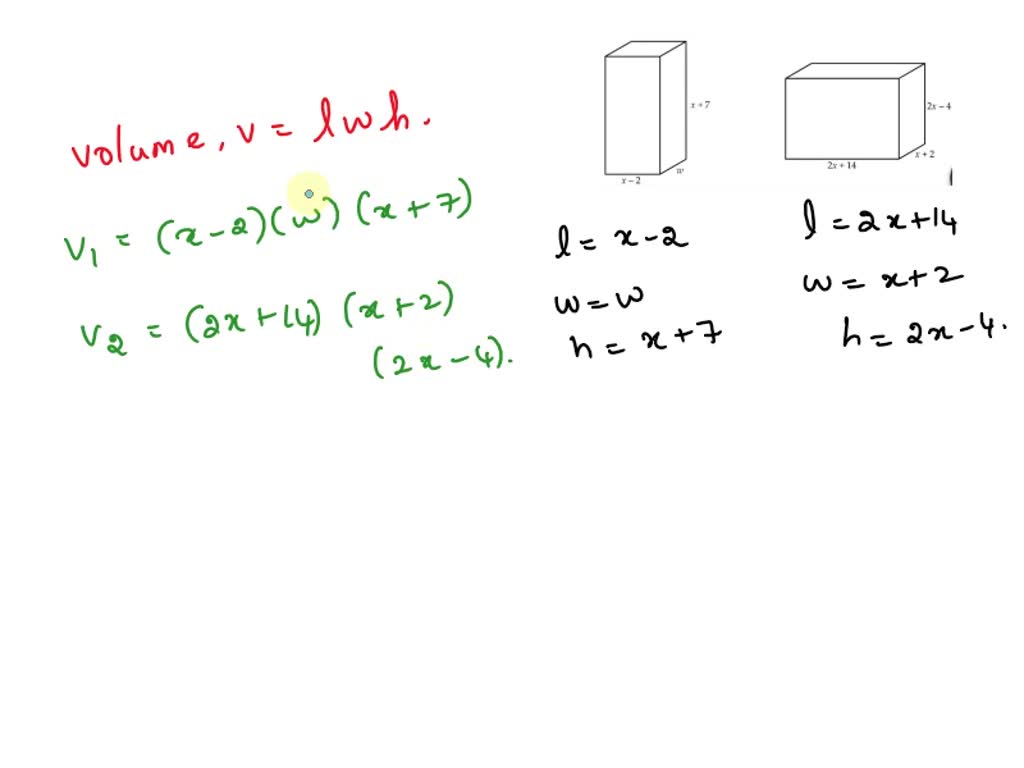 SOLVED: The two prisms shown hold the same volume. What is an ...