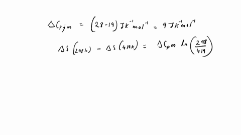 calculate-the-entropy-of-fusion-of-a-compound-at-25c-given-thatits-enthalpy-of-fusion-is-32-kj-mol1-at-its-melting-point-of-146c-andthe-molar-heat-capacities-at-constant-pressure-of-the-liqu-68355