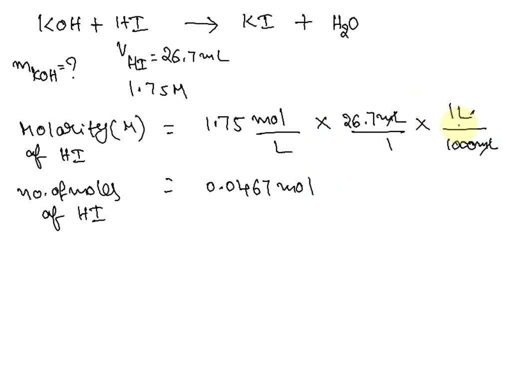 Solved: A Chemist Adds 4.96 G Of Koh To 500 Ml Of 6.66 Ml Of Agc2h3o2 