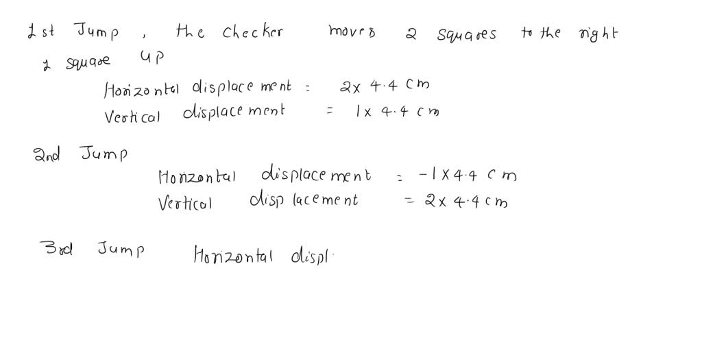 SOLVED The drawing shows a triple jump on a checkerboard, starting at