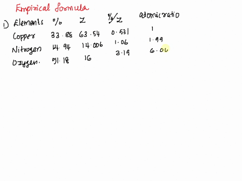 a-compound-has-the-following-percentages-by-mass-copper-3388-nitrogen-11494-oxygen-5118-determine-the-empirical-formula-a-compound-of-nitrogen-is-analyzed-when-12791-gram-of-the-compound-is-50341