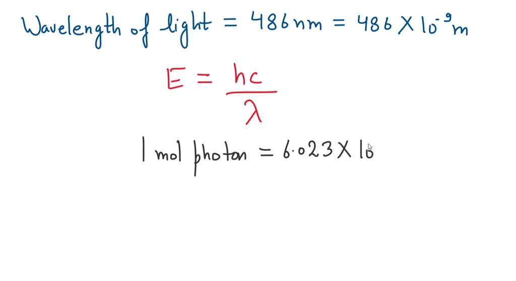 what is the energy in joules of one mole of photons of visible 