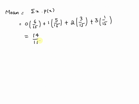 the-probabilities-that-a-patient-will-have-012-or-3-medical-test-performed-on-entering-a-hospital-are-615-515-315-115-respectively-find-the-mean-variance-and-standard-deviation-show-solution-48047