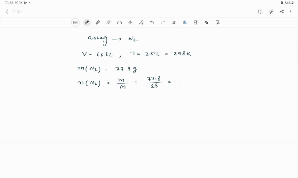 SOLVED The volume of an airbag is66.8 L when inflated 25 degrees
