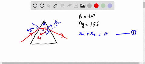 light-is-incident-on-an-equilateral-glass-prism-at-a-450-angle-to-one-face-figure-1-calculate-the-angle-at-which-light-emerges-from-the-opposite-face-assume-that-n-155-67932