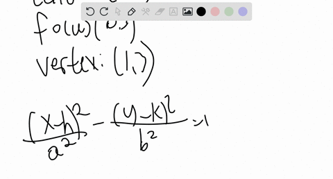 write-the-equation-of-the-hyperbola-that-has-a-center-at-4-3-a-focus-at-0-3-and-a-vertex-at-1-3
