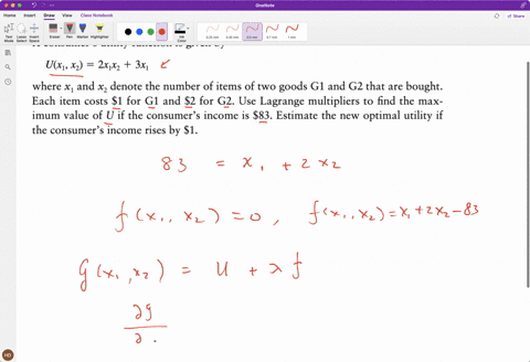 a-consumer-utility-function-is-given-by-ux1-x2-2x1x2-3x1-where-x1-and-xz-denote-the-number-of-items-of-two-goods-gl-and-g2-that-are-bought-each-item-costs-s1-for-gl-and-2-for-g2-use-lagrange-45722