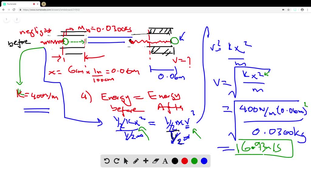 solved-the-spring-of-a-spring-gun-has-force-constant-k-400-n-m-and