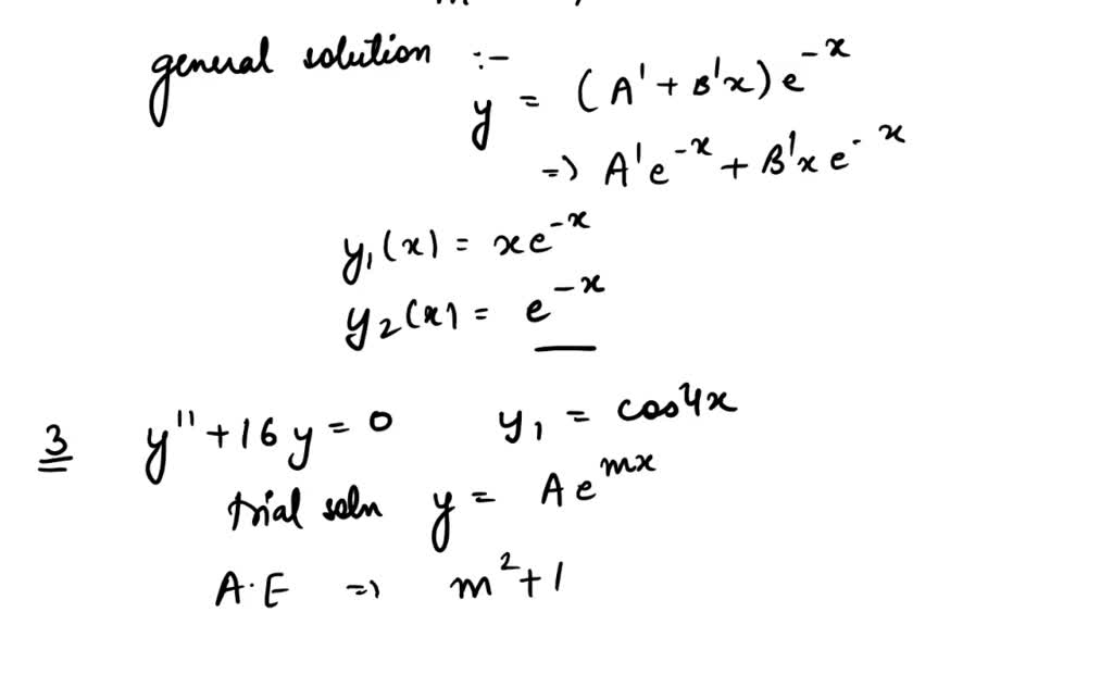 Solved Exercises 4 2 In Problems 1 16 The Indicated Function Y X Is A Solution Of The Given