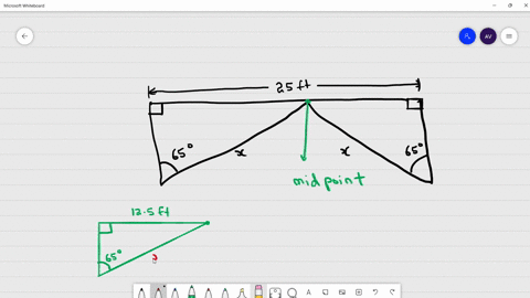 A 25 foot long footbridge has two diagonal supports that...