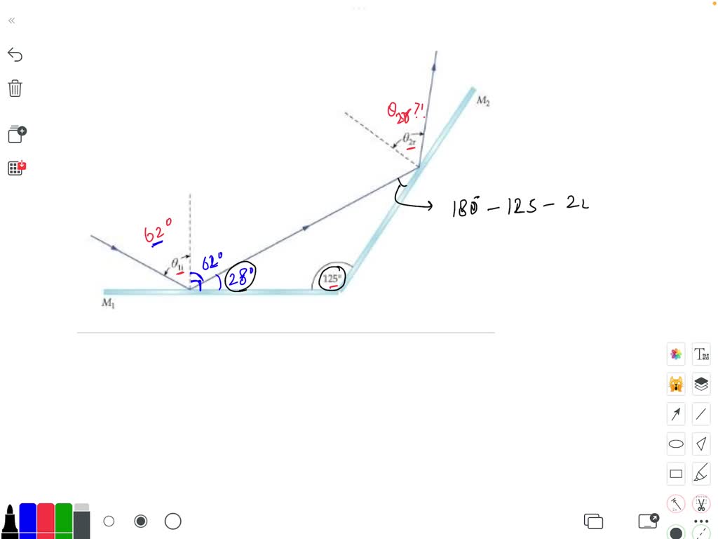 SOLVED: As shown in the figure, the angle between two plane mirrors (M1 ...