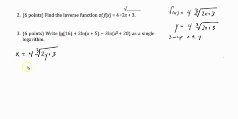 1-4-points-give-the-log-form-of-6-1296no-work-needed-2-6-points-find-the-inverse-function-of-fx-412x-3-3-6-points-write-in16-zlnx-5-3lnx3-20-as-single-logarithm-20792