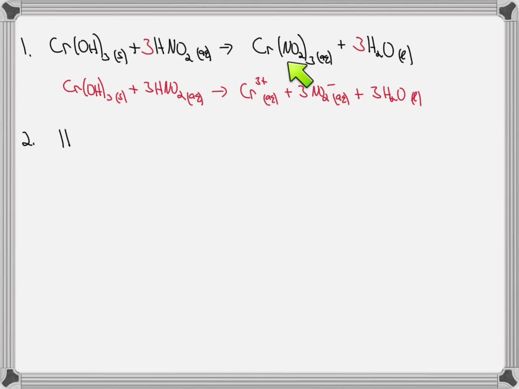 SOLVED: Enter the net ionic equation representing solid chromium(III ...