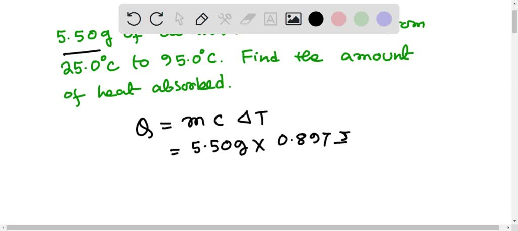 SOLVED: Calculate the amount of heat absorbed when 5.50 g of aluminum ...