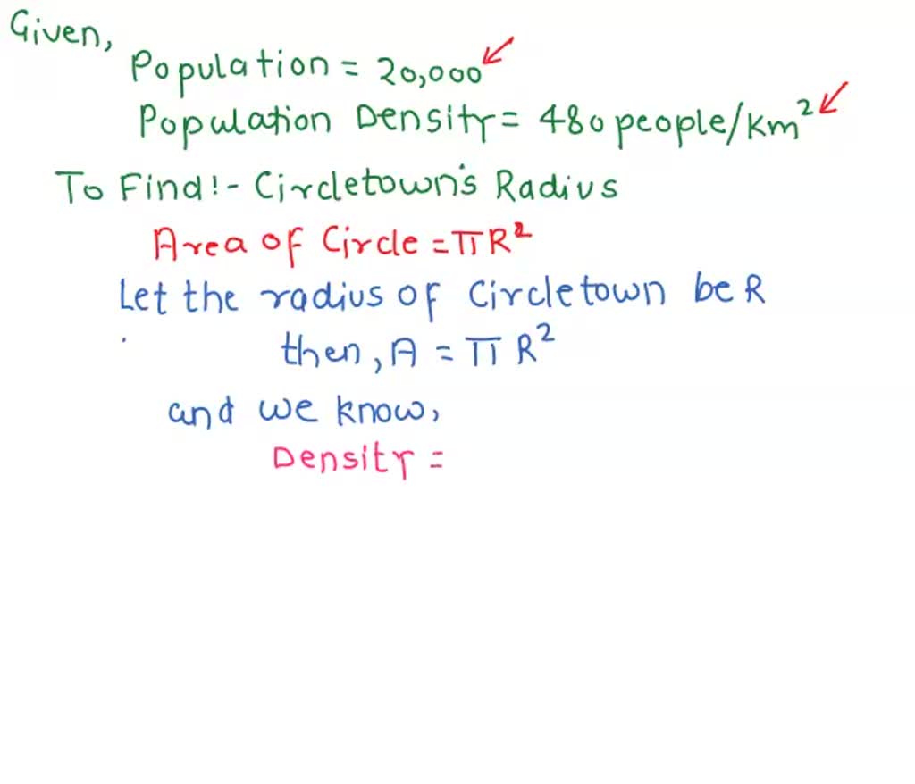 SOLVED Circletown's limits form a perfectly circular shape. It has a