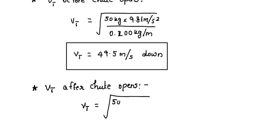 SOLVED In a falling parachute jumper problem, the analytical solution