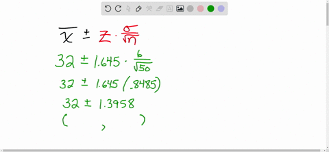 a-simple-random-sample-of-50-items-from-population-with-6-resulted-in-a-sample-mean-of-32_-if-required-round-your-answers-to-two-decimal-places_-provide-a-90-confidence-interval-for-the-popu-43396