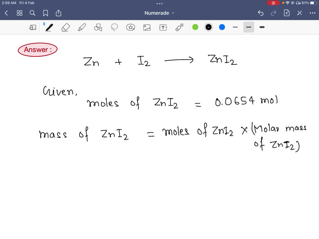 SOLVED 5. Zinc iodide, ZnI2, can be prepared by the direct combination