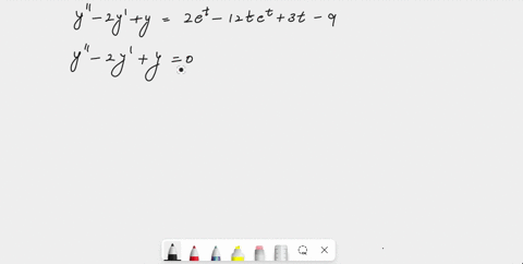 in-this-problem-you-will-use-undetermined-coefficients-to-solve-the-nonhomogeneous-equation-y-_-2y-y-2et-_-12tet-3t-9-with-initial-values-y0-6-and-y-0-3-write-the-characteristic-equation-for-53487