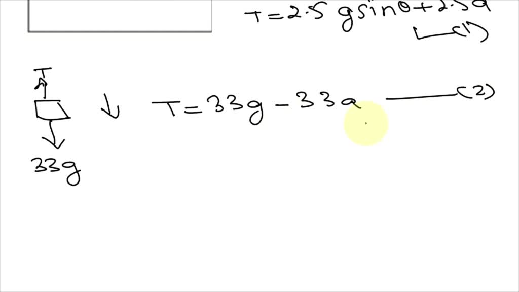 SOLVED Calculate the tension and acceleration in the pulley system
