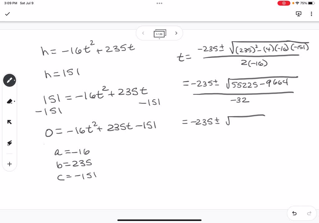 SOLVED A model rocket is launched with an initial upward velocity of