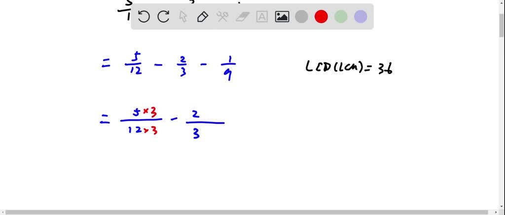 SOLVED: 5 upon 12 minus 2 upon 3 minus 1 upon 2 + 7