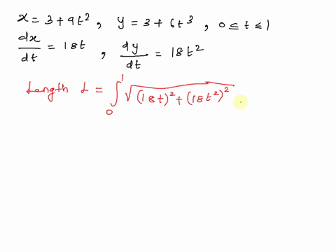 find-the-exact-length-of-the-curve-x-3-9t2-y-3-6t3-0-t-1-10757