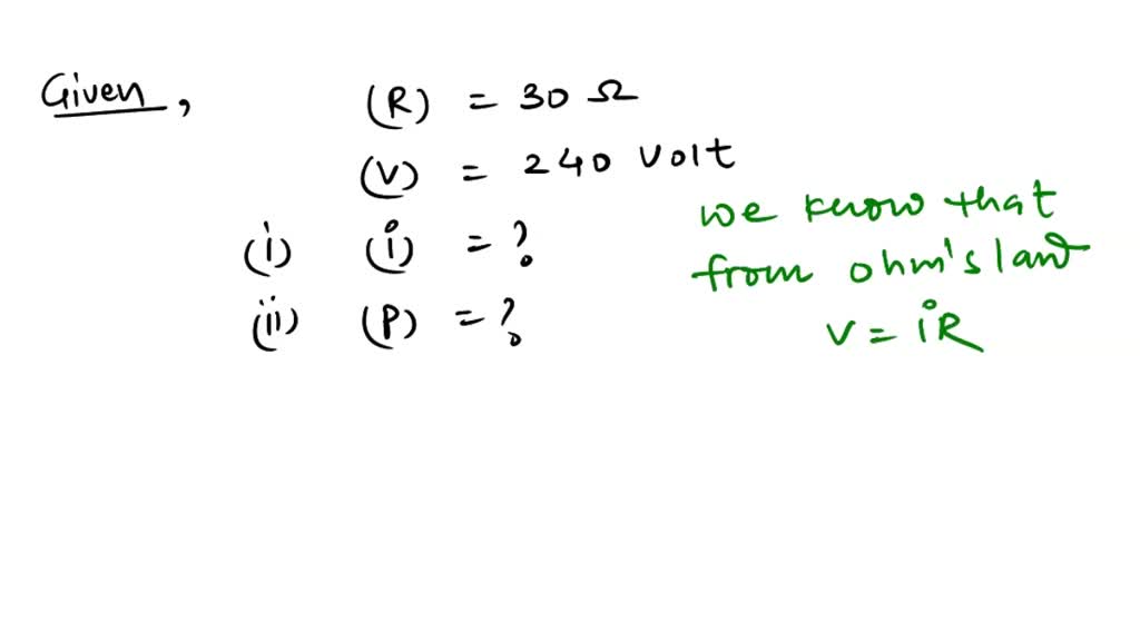 SOLVED An electric kettle has a resistance of 30Ω. What current will