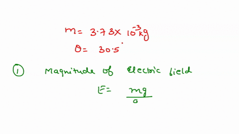 an-object-of-mass-m-373-g-and-charge-q-449-mu-c-is-attached-to-a-string-and-placed-in-a-uniform-electric-field-that-is-inclined-at-an-angle-of-theta-305-with-the-horizontal-as-shown-in-the-f-22965