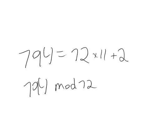 using-fermats-theroem-find-a-number-n-between-0-and-72-with-n-congruent-to-9794-modulo-73