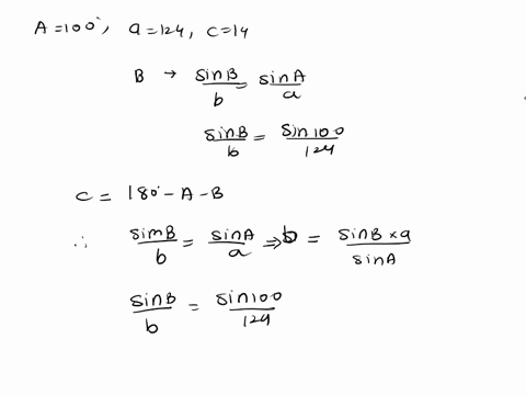 use-the-law-of-sines-to-solve-the-triangle-round-your-answers-to-two-decimal-places-a-100-a-124-c-14-b-c-b-35426