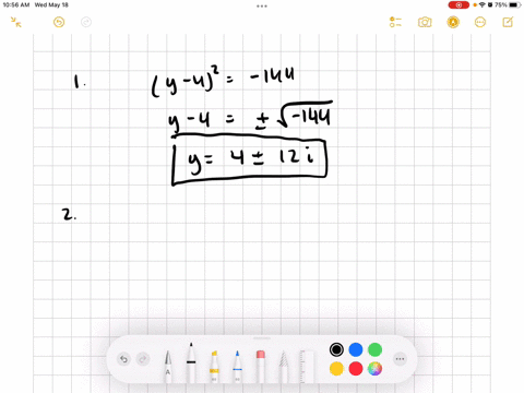 when-applicable-write-complex-number-solutions-in-the-form-a-bi-use-the-square-root-property-to-solve-each-equation-y-42-144-0-2-solve-by-completing-the-square-x2-6x-13-0-use-the-discriminan-12496