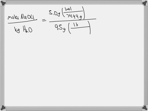 household-bleach-is-a-50-mass-aqueous-solution-of-sodium-hypochlorite-naocl-with-density-of-108-gml-molar-mass-of-naocl-is-7444-gmol-43-calculate-the-molality-of-bleach-4b-calculate-the-mola-38885