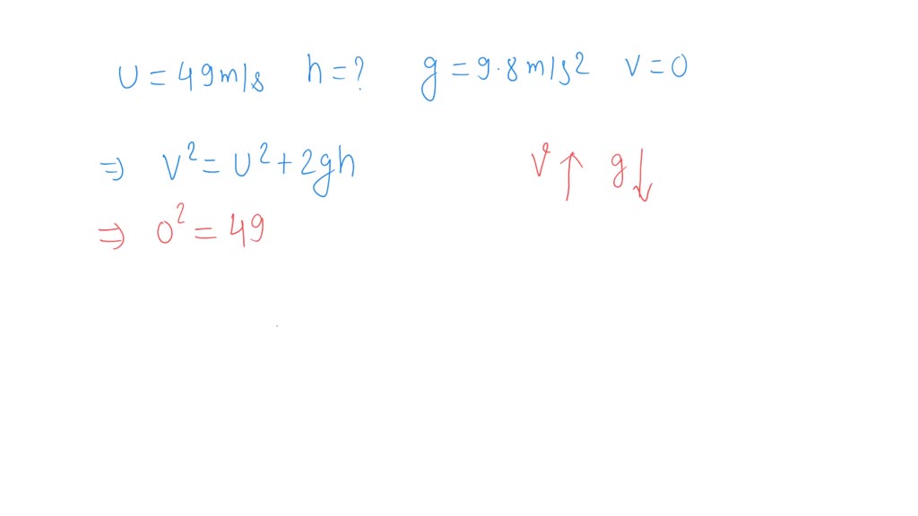 SOLVED A ball is thrown vertically upwards with an initial velocity of