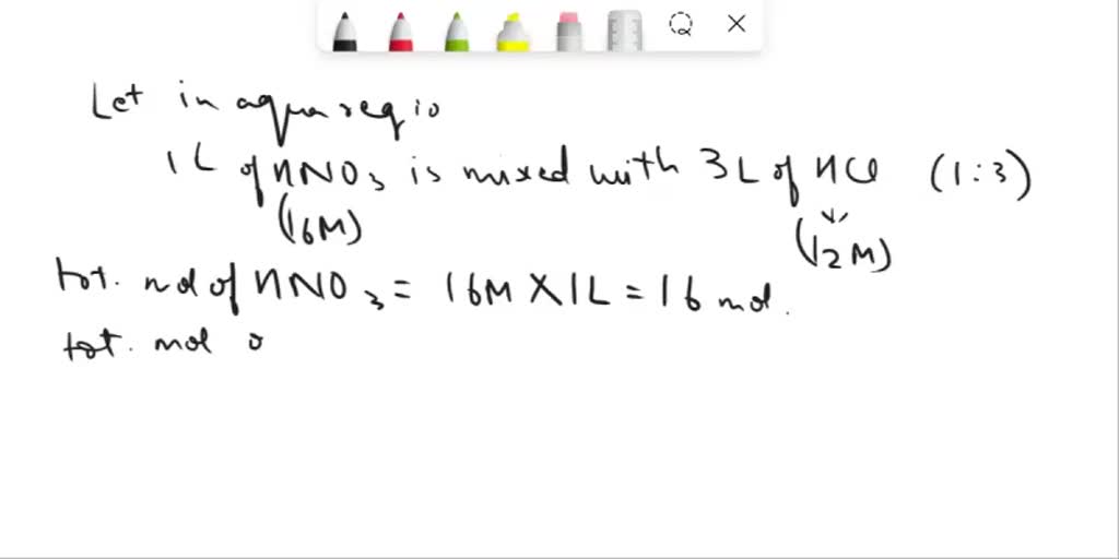 SOLVED Aqua regia is a strong acid used to dissolve noble metals such