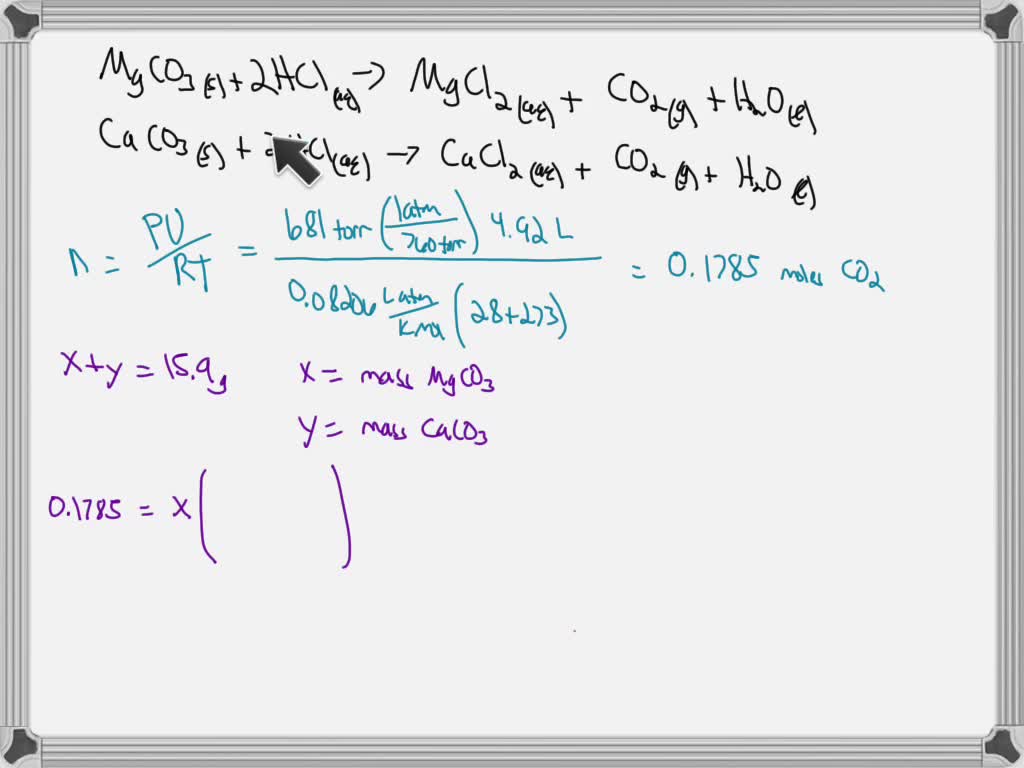 SOLVED A 15.9 g15.9 g sample of a mixture of magnesium carbonate and calcium carbonate is
