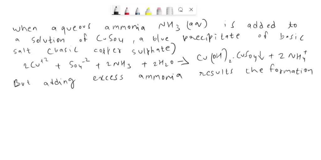 SOLVED When aqueous ammonia, NH3 (aq), is added to a solution of