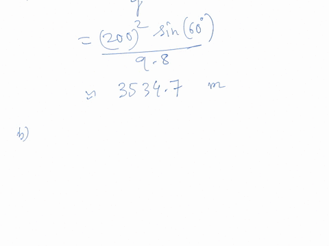 1-point-projectile-is-fired-from-ground-level-with-an-initial-speed-of-200-msec-and-an-angle-of-elevation-of-30-degrees-use-that-the-acceleration-due-to-gravity-is-98-mlsec-_-a-the-range-of-44615