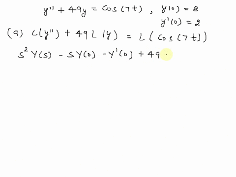 point-consider-the-initial-value-problem-y-49y-cos7t-y0-y0-2-a-take-the-laplace-transform-of-both-sides-of-the-given-differential-equation-to-create-the-corresponding-algebraic-equation-deno-93668