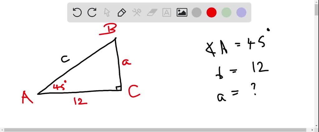 SOLVED: Given right triangle ABC, where side 