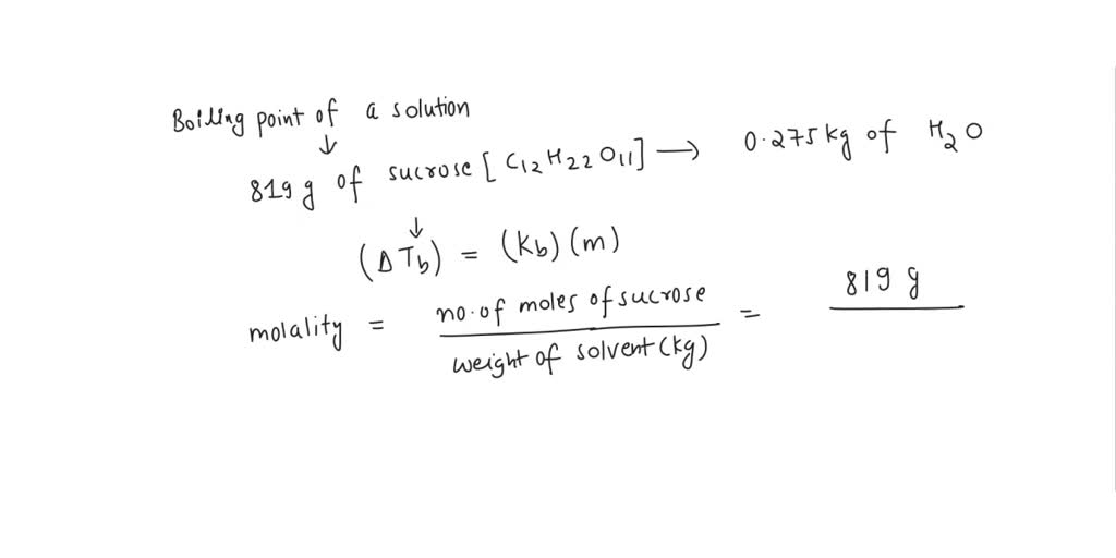 SOLVED What is the boiling point of a solution made using 819 g of
