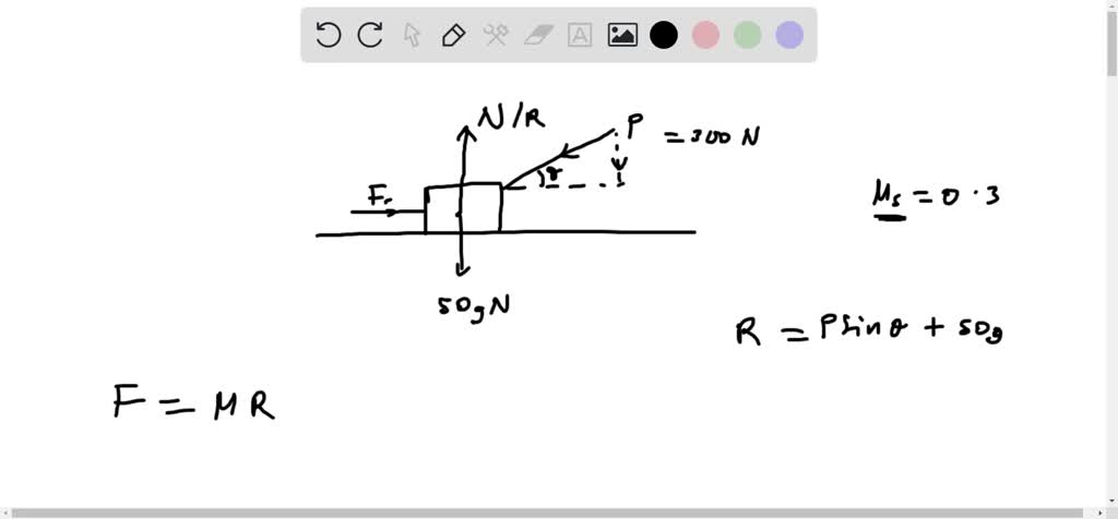 SOLVED: If P = 300 N, determine the friction developed between the 50 ...