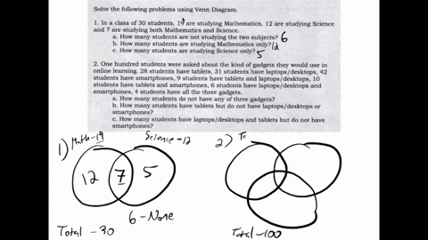 solve-the-following-using-venn-diagram-1-in-a-class-of-30-students-19-are-studying-mathematics-12-are-studying-science-and-7-are-studying-both-mathematics-and-science-a-how-many-students-are-08007