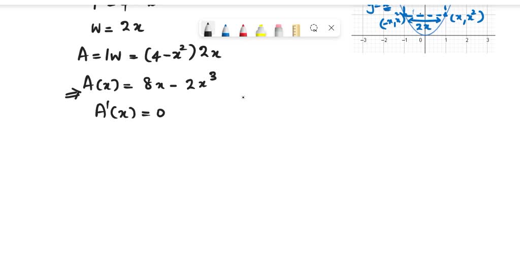 SOLVED What is the largest possible area of a rectangle inscribed in