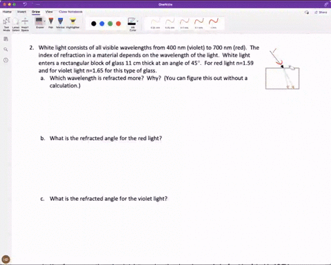 white-light-consists-of-all-visible-wavelengths-from-400-nm-violet-to-700-nm-red-the-index-of-refraction-in-a-material-depends-on-the-wavelength-of-the-light-white-light-enters-a-rectangular-63185