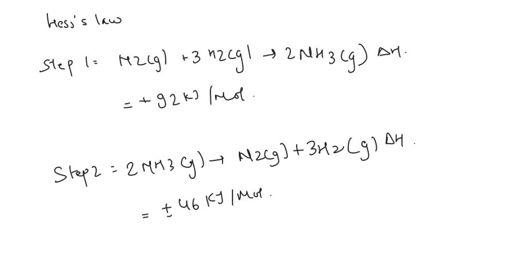 SOLVED The standard enthalpy of formation of NH3(g) at 298 K is 46 kJ