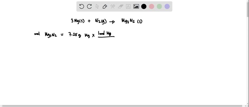 SOLVED: Consider a combination reaction between magnesium and nitrogen ...