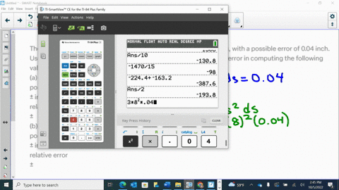 the-measurement-of-the-edge-of-a-cube-is-measured-to-be-8-inches-with-a-possible-error-of-004-inch-use-differentials-to-approximate-the-possible-error-and-the-relative-error-in-computing-the-70903