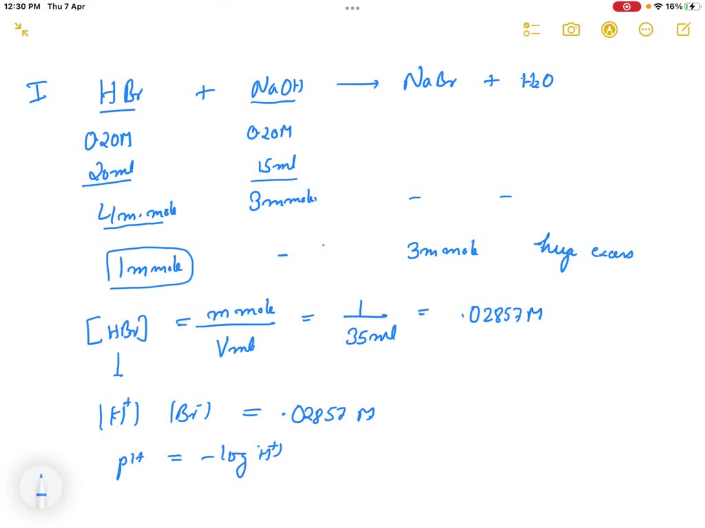 Solved A Ml Sample Of M Hbr Solution Is Titrated With